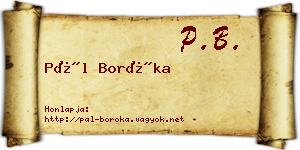 Pál Boróka névjegykártya